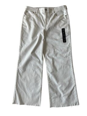 J. Crew Factory Tall Wide-Leg Jeans All-Day Stretch Size 32T In Seashell White